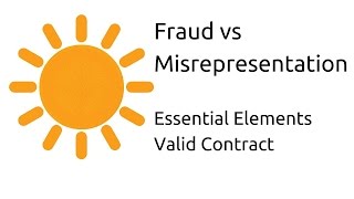 Fraud vs Misrepresentation  Other Essential Elements of a Valid Contract  CA CPT  CS amp CMA [upl. by Vigor]