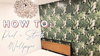 How To Install Peel and Stick Wallpaper  RENTER Friendly Decor [upl. by Wendalyn183]