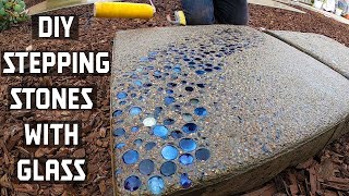 How to Make Concrete Stepping Stones with GLASS [upl. by Spears]