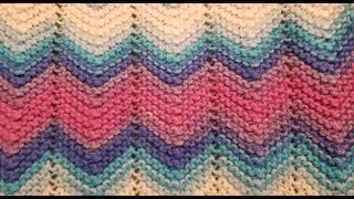 Easy Garter Stitch Chevron Knitting Tutorial [upl. by Haimes617]